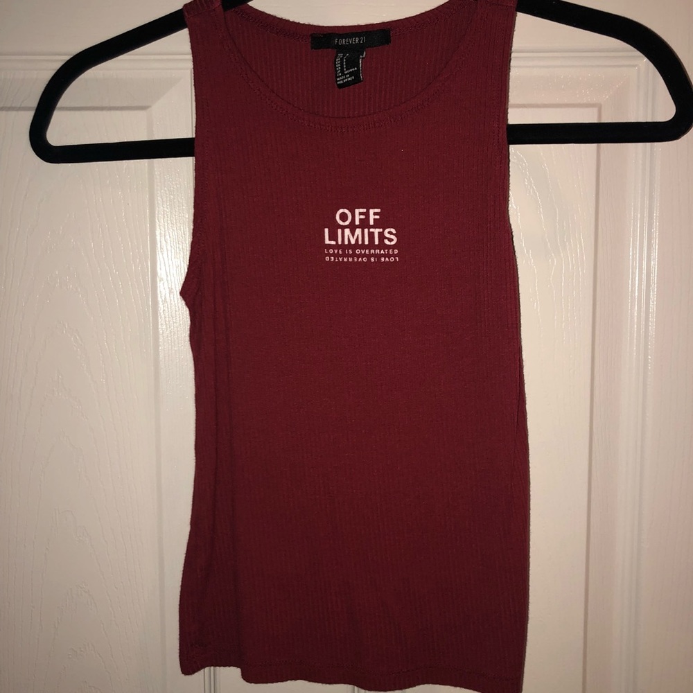 stretchy red tank top from Forever 21